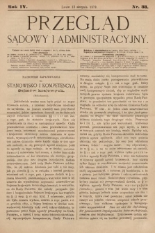 Przegląd Sądowy i Administracyjny. 1879, nr 33