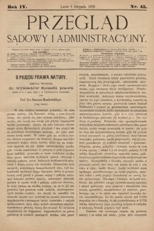 Przegląd Sądowy i Administracyjny. 1879, nr 45