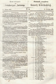 Amtsblatt zur Lemberger Zeitung = Dziennik Urzędowy do Gazety Lwowskiej. 1850, nr 9