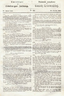 Amtsblatt zur Lemberger Zeitung = Dziennik Urzędowy do Gazety Lwowskiej. 1850, nr 22