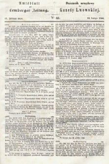Amtsblatt zur Lemberger Zeitung = Dziennik Urzędowy do Gazety Lwowskiej. 1850, nr 35