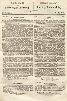 Amtsblatt zur Lemberger Zeitung = Dziennik Urzędowy do Gazety Lwowskiej. 1850, nr 114