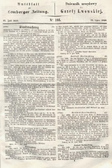 Amtsblatt zur Lemberger Zeitung = Dziennik Urzędowy do Gazety Lwowskiej. 1850, nr 166