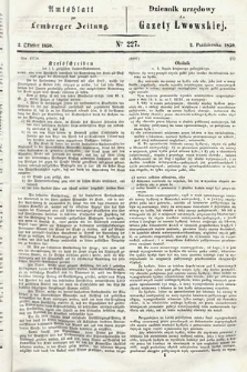 Amtsblatt zur Lemberger Zeitung = Dziennik Urzędowy do Gazety Lwowskiej. 1850, nr 227