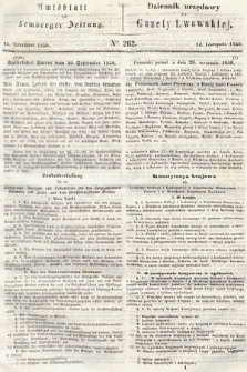 Amtsblatt zur Lemberger Zeitung = Dziennik Urzędowy do Gazety Lwowskiej. 1850, nr 262