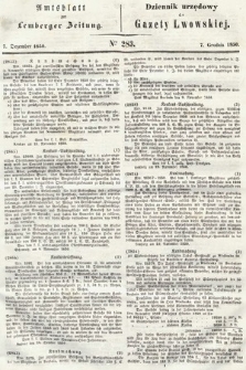 Amtsblatt zur Lemberger Zeitung = Dziennik Urzędowy do Gazety Lwowskiej. 1850, nr 283