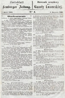 Amtsblatt zur Lemberger Zeitung = Dziennik Urzędowy do Gazety Lwowskiej. 1865, nr 4