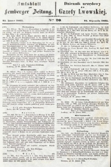 Amtsblatt zur Lemberger Zeitung = Dziennik Urzędowy do Gazety Lwowskiej. 1865, nr 20