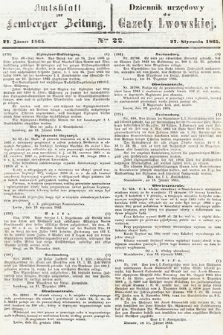 Amtsblatt zur Lemberger Zeitung = Dziennik Urzędowy do Gazety Lwowskiej. 1865, nr 22