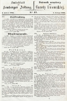 Amtsblatt zur Lemberger Zeitung = Dziennik Urzędowy do Gazety Lwowskiej. 1865, nr 27