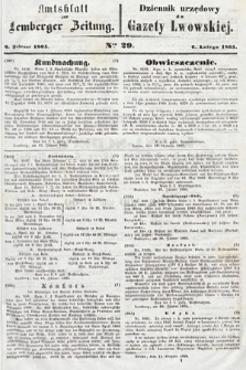 Amtsblatt zur Lemberger Zeitung = Dziennik Urzędowy do Gazety Lwowskiej. 1865, nr 29