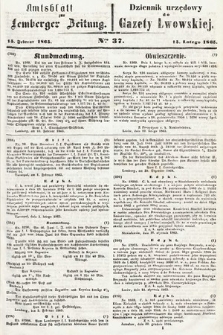 Amtsblatt zur Lemberger Zeitung = Dziennik Urzędowy do Gazety Lwowskiej. 1865, nr 37