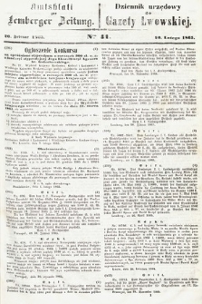 Amtsblatt zur Lemberger Zeitung = Dziennik Urzędowy do Gazety Lwowskiej. 1865, nr 41