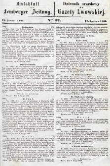 Amtsblatt zur Lemberger Zeitung = Dziennik Urzędowy do Gazety Lwowskiej. 1865, nr 42