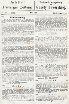 Amtsblatt zur Lemberger Zeitung = Dziennik Urzędowy do Gazety Lwowskiej. 1865, nr 45