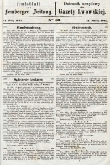 Amtsblatt zur Lemberger Zeitung = Dziennik Urzędowy do Gazety Lwowskiej. 1865, nr 63