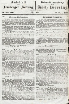 Amtsblatt zur Lemberger Zeitung = Dziennik Urzędowy do Gazety Lwowskiej. 1865, nr 73