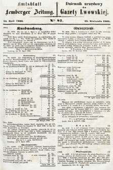 Amtsblatt zur Lemberger Zeitung = Dziennik Urzędowy do Gazety Lwowskiej. 1865, nr 87