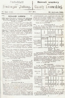 Amtsblatt zur Lemberger Zeitung = Dziennik Urzędowy do Gazety Lwowskiej. 1865, nr 91