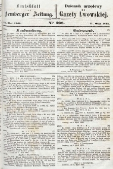 Amtsblatt zur Lemberger Zeitung = Dziennik Urzędowy do Gazety Lwowskiej. 1865, nr 108