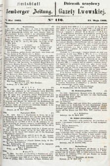 Amtsblatt zur Lemberger Zeitung = Dziennik Urzędowy do Gazety Lwowskiej. 1865, nr 110
