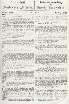 Amtsblatt zur Lemberger Zeitung = Dziennik Urzędowy do Gazety Lwowskiej. 1865, nr 116
