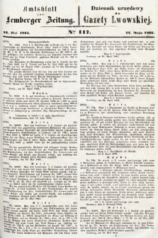 Amtsblatt zur Lemberger Zeitung = Dziennik Urzędowy do Gazety Lwowskiej. 1865, nr 117