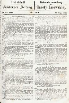 Amtsblatt zur Lemberger Zeitung = Dziennik Urzędowy do Gazety Lwowskiej. 1865, nr 118