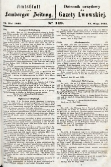 Amtsblatt zur Lemberger Zeitung = Dziennik Urzędowy do Gazety Lwowskiej. 1865, nr 119