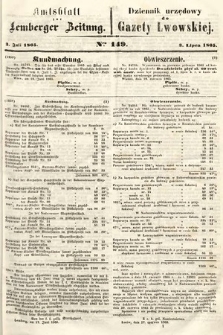 Amtsblatt zur Lemberger Zeitung = Dziennik Urzędowy do Gazety Lwowskiej. 1865, nr 149