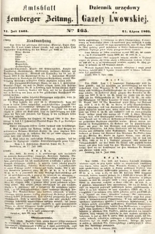 Amtsblatt zur Lemberger Zeitung = Dziennik Urzędowy do Gazety Lwowskiej. 1865, nr 165