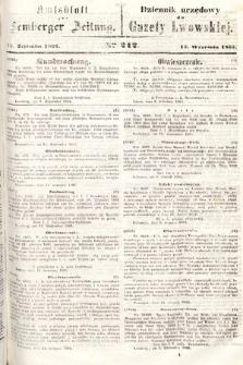 Amtsblatt zur Lemberger Zeitung = Dziennik Urzędowy do Gazety Lwowskiej. 1865, nr 212