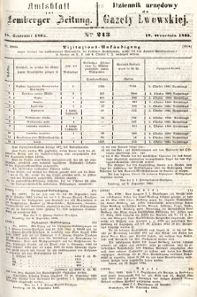 Amtsblatt zur Lemberger Zeitung = Dziennik Urzędowy do Gazety Lwowskiej. 1865, nr 213