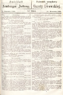 Amtsblatt zur Lemberger Zeitung = Dziennik Urzędowy do Gazety Lwowskiej. 1865, nr 214