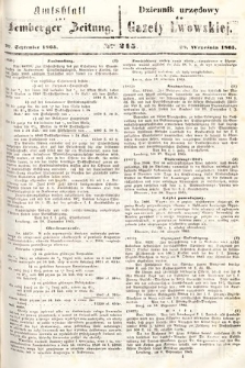 Amtsblatt zur Lemberger Zeitung = Dziennik Urzędowy do Gazety Lwowskiej. 1865, nr 215