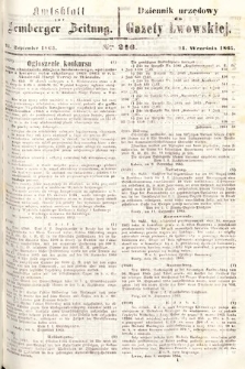 Amtsblatt zur Lemberger Zeitung = Dziennik Urzędowy do Gazety Lwowskiej. 1865, nr 216