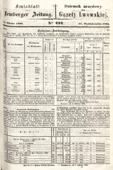 Amtsblatt zur Lemberger Zeitung = Dziennik Urzędowy do Gazety Lwowskiej. 1865, nr 232