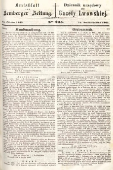 Amtsblatt zur Lemberger Zeitung = Dziennik Urzędowy do Gazety Lwowskiej. 1865, nr 235