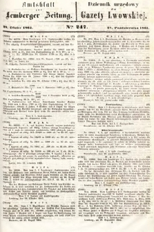Amtsblatt zur Lemberger Zeitung = Dziennik Urzędowy do Gazety Lwowskiej. 1865, nr 247