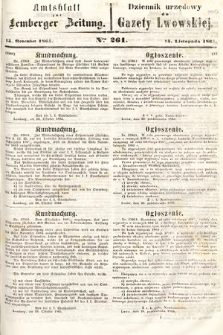 Amtsblatt zur Lemberger Zeitung = Dziennik Urzędowy do Gazety Lwowskiej. 1865, nr 261