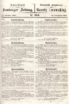 Amtsblatt zur Lemberger Zeitung = Dziennik Urzędowy do Gazety Lwowskiej. 1865, nr 262