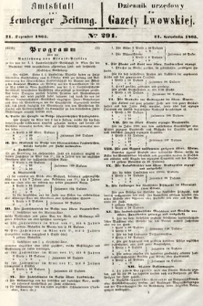 Amtsblatt zur Lemberger Zeitung = Dziennik Urzędowy do Gazety Lwowskiej. 1865, nr 291