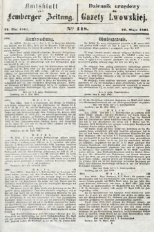 Amtsblatt zur Lemberger Zeitung = Dziennik Urzędowy do Gazety Lwowskiej. 1861, nr 118
