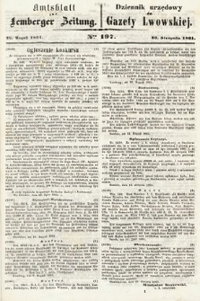 Amtsblatt zur Lemberger Zeitung = Dziennik Urzędowy do Gazety Lwowskiej. 1861, nr 197