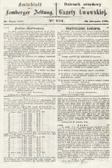 Amtsblatt zur Lemberger Zeitung = Dziennik Urzędowy do Gazety Lwowskiej. 1861, nr 201
