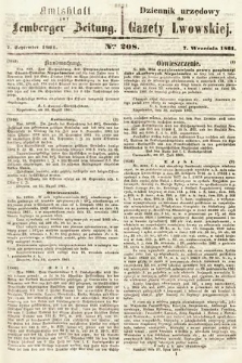 Amtsblatt zur Lemberger Zeitung = Dziennik Urzędowy do Gazety Lwowskiej. 1861, nr 208