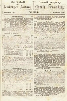 Amtsblatt zur Lemberger Zeitung = Dziennik Urzędowy do Gazety Lwowskiej. 1861, nr 209