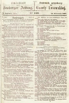 Amtsblatt zur Lemberger Zeitung = Dziennik Urzędowy do Gazety Lwowskiej. 1861, nr 212