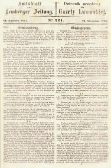 Amtsblatt zur Lemberger Zeitung = Dziennik Urzędowy do Gazety Lwowskiej. 1861, nr 221