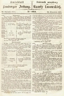 Amtsblatt zur Lemberger Zeitung = Dziennik Urzędowy do Gazety Lwowskiej. 1861, nr 224